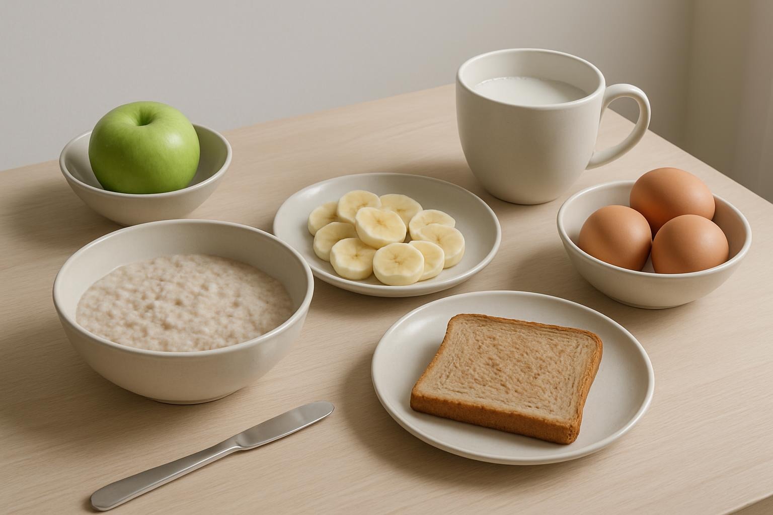 Minimalistischer Frühstückstisch – achtsame Ernährung im Alltag